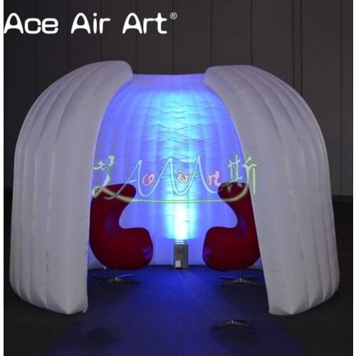 Attractive portable LED white inflatable office tent,inflatable office structure/pod for meeting room and exhibitions