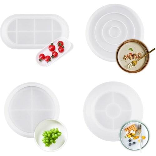Simple Round Plate Silicone Mold Table Fruit Tray Decoration Round Dish Flat Tray Abrasive Tool Diy Glue Molds Drop Shipping
