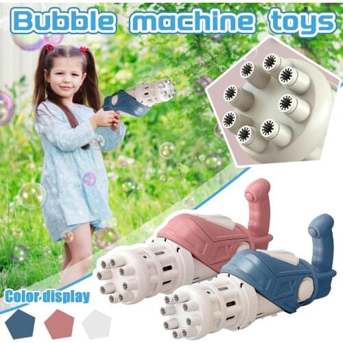 Space Gatling Bubble Machine Child Kids Outdoor Blowing Holding Eight-Hole Bubble Toy Adult Wedding Electric Bubble Machine