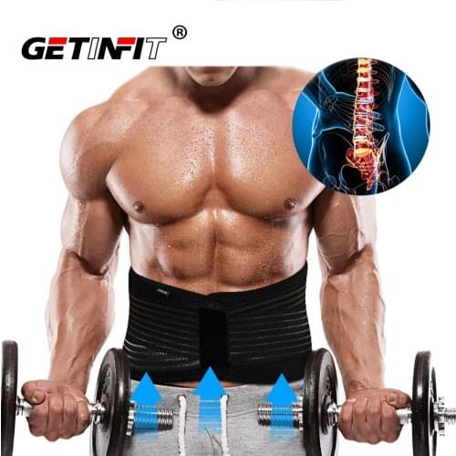 Getinfit Back Support Adjustable Back Brace Lumbar Support Belt High Elastic Compression Gym Sport Protection Unisex Waist Belt