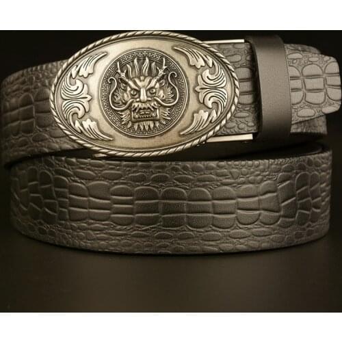 Mens Luxury Dragon Belt Genuine Leather for men Mens Belts Automatic Buckle Fashion Belt High Quality Buckle Leisure Waistband