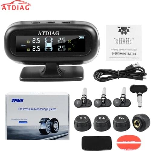 ATDIAG TPMS USB Solar Charging Bar Psi C' display Tire pressure alarm tool Digital Tyre air monitoring system