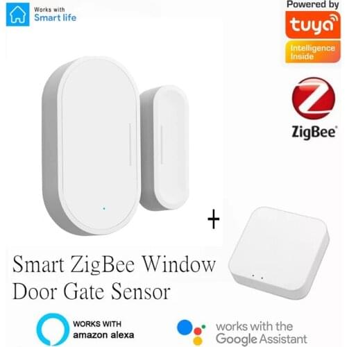 Zigbee Tuya Smart WiFi Door Sensor Door Open Closed Detectors Home Alarm System Compatible With Alexa Google Home Smart Life APP