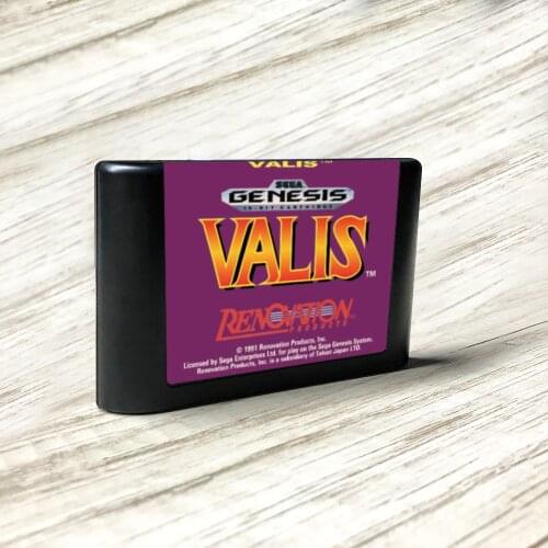 Valis - USA Label Flashkit MD Electroless Gold PCB Card for Sega Genesis Megadrive Video Game Console