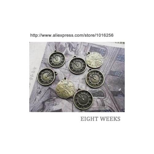 Jewelry accessories DIY manual alloy necklace pendant accessories charms/ Flat clock widget