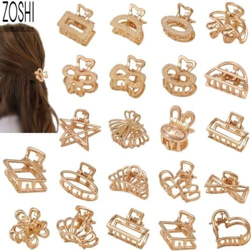 25 small Style Butterfly Hair Claws Clamps Women Girls Metal Geometric Heart Rabbit Bow Hair Crab Hair Clip Accessories Hairpin