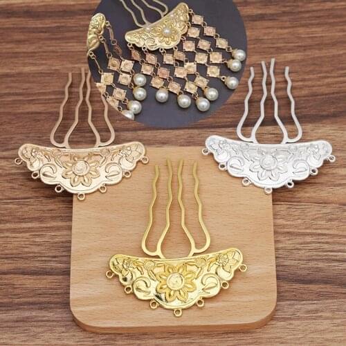 5 Pieces 69mm Vintage Metal Hair Comb Hair Clip Bridal Headwear Hair Accessories For Women