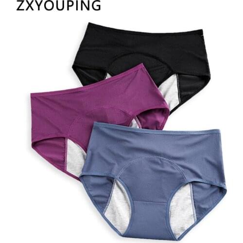 Women Menstrual Panties Enlarge Crotch Cloth Leak Proof Briefs Physiological Period Underwear Cotton Breathable Hole Lingerie