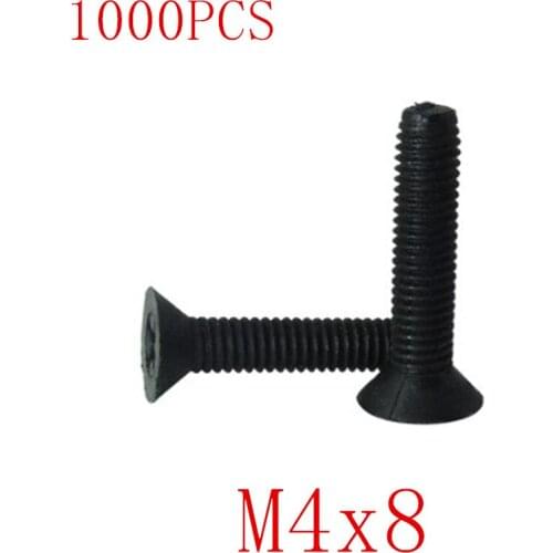 1000pcs wholesale M4*8 m4x8 black cross flat plastic screw Nylon insulated screw countersunk head cross bolt screw