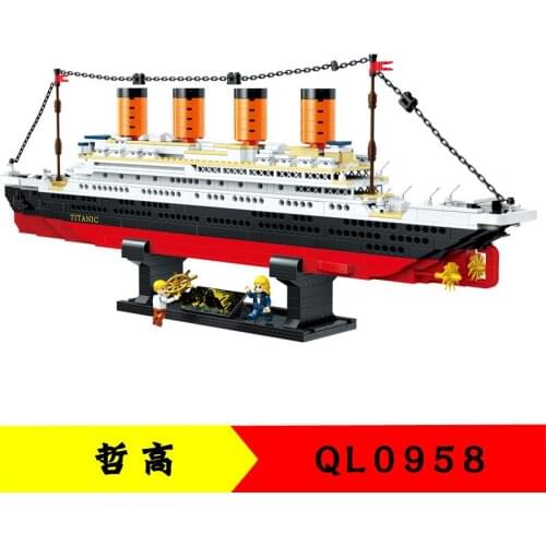 1202pcs QL0958 Building Blocks Building Series Titanic Ship Model Childrens Educational Assembling Toys Gifts