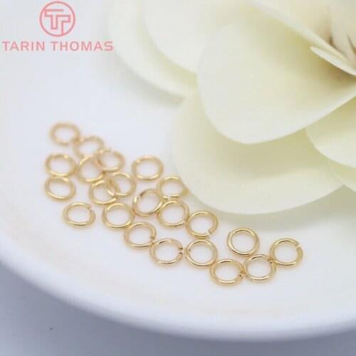 20PCS 24K Champagne Gold Color Plated Brass Jump Rings Split Rings Oval Rings High Quality Jewelry Findings More size can picked