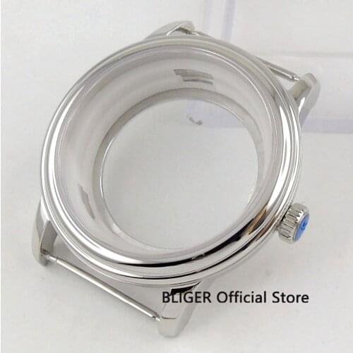 40mm Sapphire Glass Polished Steel Watch Case ETA 2836 Miyota 8205 8215 Movement Watch Case101