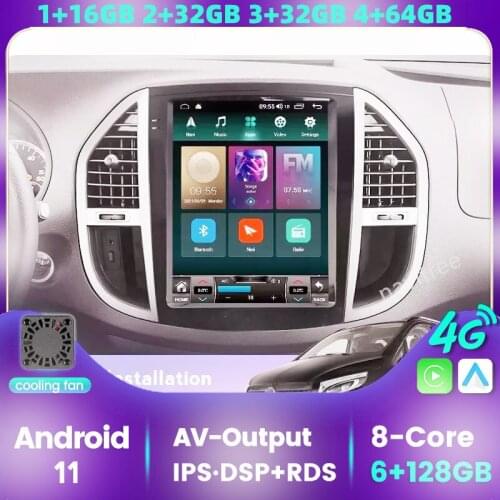 9.7" Android 11 System For Mercedes Benz W447 Vito 3 2014-2020 Tesla Type Car Radio Multimedia Video Player Navigation GPS RDS