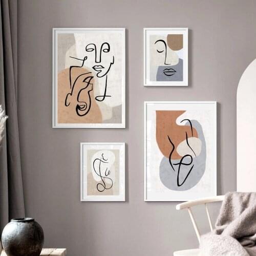 Abstract Line Color Block Figure Nude Art Painting Canvas Printing Painting Nordic Poster Living Room Wall Decoration Picture