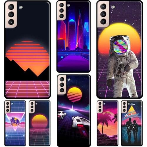 Synthwave 80s Retro Neon Cover For Samsung Galaxy S20 FE S8 S9 S10 Plus Note 9 10 Note 20 Ultra S21 Phone Case
