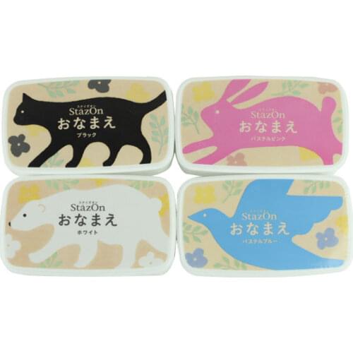 Tsukineko StazOn ONAMAE Ink Pad Fast Dry Japan New Style Inkpad White Black Blue Pink