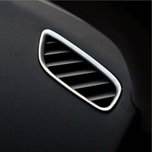 For Mitsubishi Outlander 2013-2020 Car stainless steel trim outlet box special modified dashboard decorative frame 2pcs per set