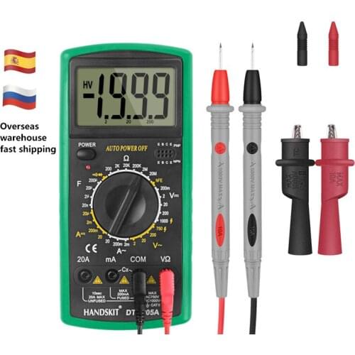 DT-9205A Multimeter Handheld Car Tester Multimeter HD Color Screen Ultra-thin Smart OHM NCV Voltmeter LCD digital Multimeter