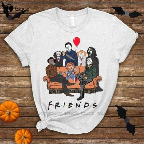New Halloween Funny Horror Movie Killers Friends Horror Halloween Squad Gift T-Shirt Black Tshirt Men Unisex
