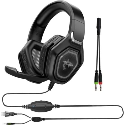 Gaming Headset Fone Gamer Noise Cancelling Over Ear Headphone With Microphone RGB Light Wired Headphones For PC PS4 Xbox One