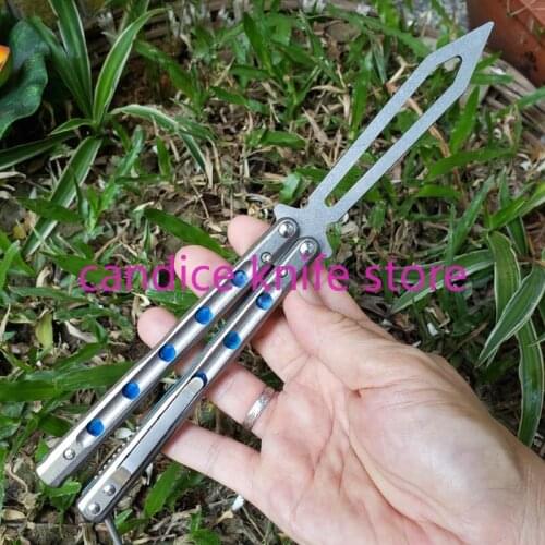 The One BM51 BM 51 V6 Butterfly Trainer Knife Titanium Handle D2 Blade Bushing System Jilt Knife Free-swinging Pocket EDC Knives