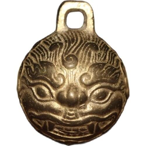 China old coppre pendant brass beast head bell