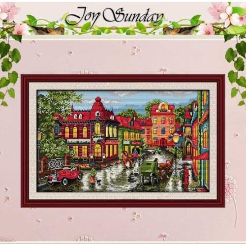 A Corner of the City Counted Cross Stitch 11CT 14CT Printed Cross Stitch Set Wholesale Cross-stitch Kit Embroidery Needlework