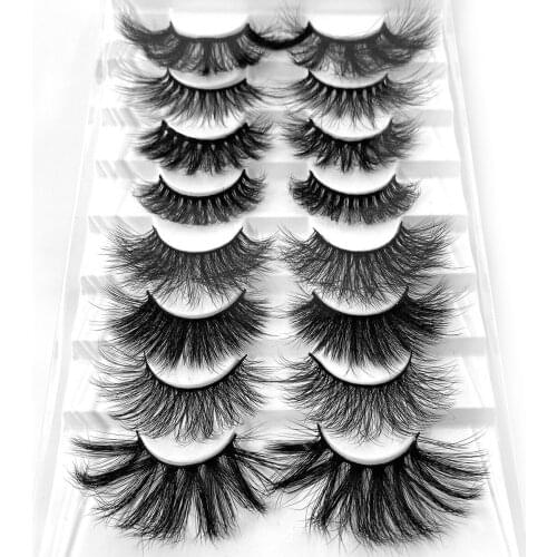 NEW 8pairs 25mm fake Eyelashes 100% 3D Mink Eyelashes Mink Lashes Natural Dramatic Volume Eyelashes Extension False Eyelashes