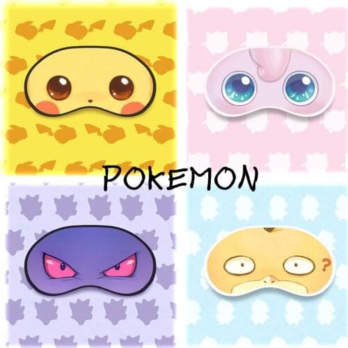 Pokemon The First Elf Animation Peripherals PIKACHU Jigglypuff Psyduck Gengar Blackout Eye Mask Figure Toys