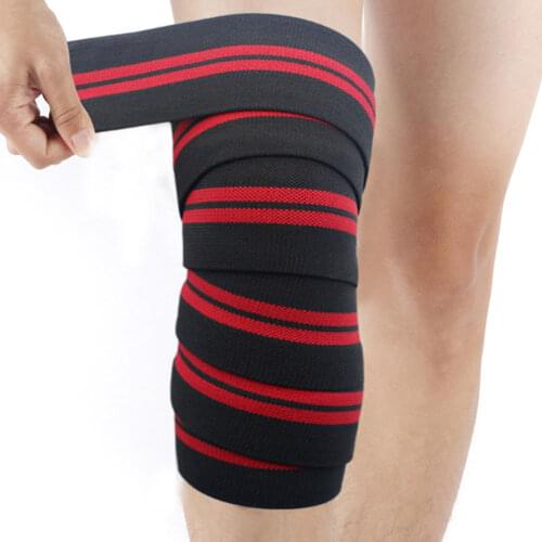 2 Pcs Weightlifting Knee Wraps Gym Workout Fitness Compression Knee Support Straps ASD88