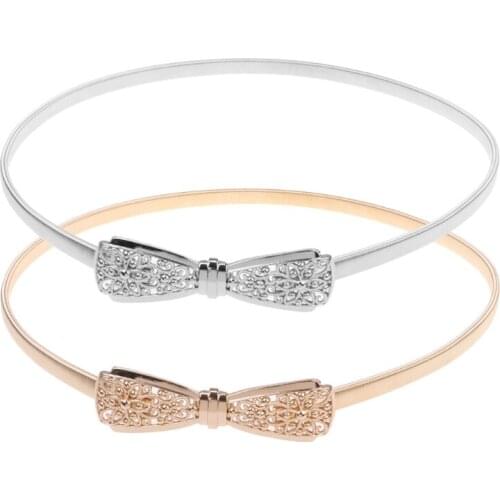 Waist Belt Metal Buckle Bowknot Women Dress Decoration Skinny Fashion Waistband