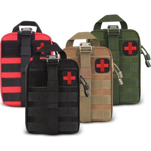 Outdoor Water First Aid Kits Travel Oxford Cloth Tactical Waist Pack Camping Climbing Bag Black Emergency Case