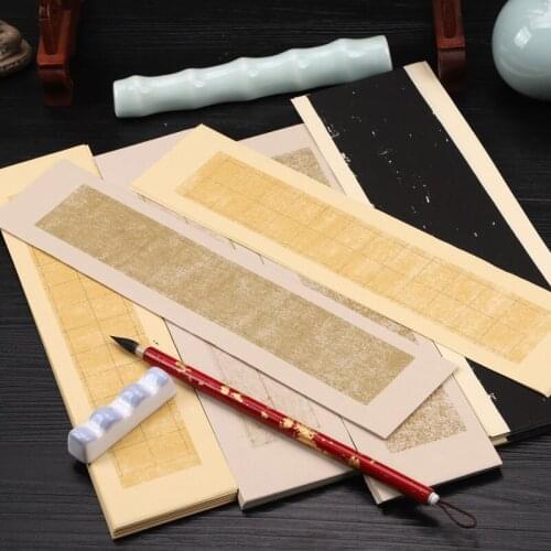 Retro Batik Half Ripe Xuan Paper Writing Brush Rice Papier Calligraphy Practice Xuan Paper for Student Soft Pen Papel Arroz