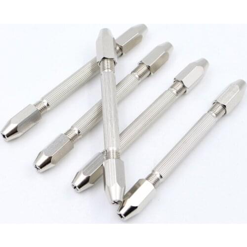 Double Headed Micro Hand Drill DIY Gripping Tool Accessary Manual Puncher Walnut Amber Model Olive Core Punching Woodworking