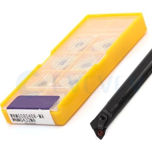 S16Q-MWLNR08 S20R-MWLNL S25S CNC Lathe Internal Turning Tools Holder +10Pcs WNMG Machine Tools Carbide Blade High Finish Durable