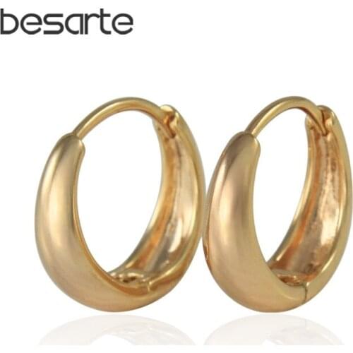 Gold Loops Hoop Earrings For Women Bijoux Brincos Ouro Ohrringe Oorbellen Boucle d'oreille Earings Fashion Jewelry Kupe E0204