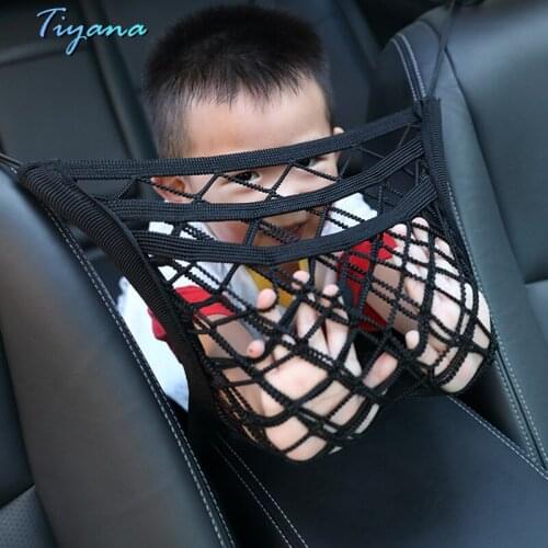 Car Seat Storage Mesh Retractable Storage Box High Wlastic Block Net Car Interior Decoration Installation Chair Back Hanging Bag