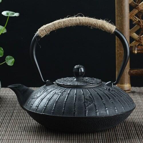 Old iron kettle Iron Kettle 900ML Iron kettle tea maker Cast iron Teapot flat pot Cast iron Tea set Water Pitcher