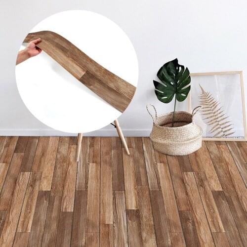 Thick Wood Texture Floor Sticker DIY Self-adhesive Decorative Tile Stickers Waterproof PVC Bedroom Living Room Decor Wallpaper