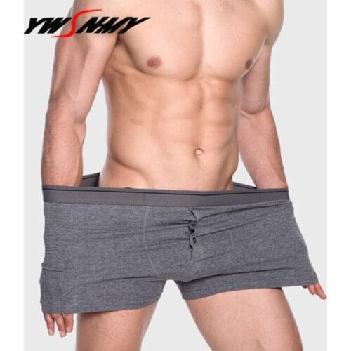 Mens Boxers Shorts Week Underwear Solid Cotton Man Button Placket Boxer Comfortable Sexy Men Underpants Hombre Brand Boxershorts