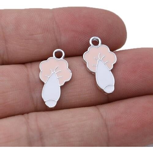 10PCS Enamel Pink Chinese Cabbage Charm Pendant Jewelry Making Bracelet Necklace DIY Earrings Accessories Craft