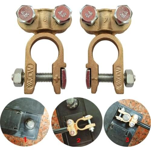 2 Pcs/Pair Car Battery Clamp Connector Copper Terminal Pure Copper Thick Connector For Car