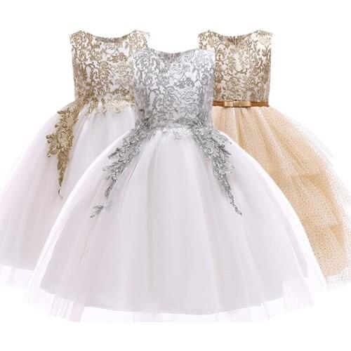 2021 New Kids Dresses For Girls Wedding Dress Elegant Toddler Girls Princess Dress Children Evening Party Dresses 2-10 Years old