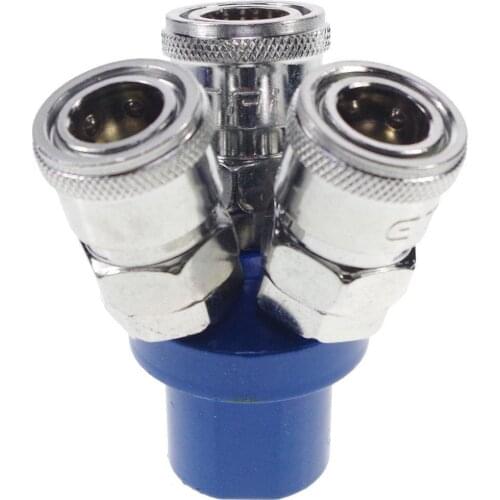 1/4" BSPT Female Zinc Alloy 3 Way Air Quick Coupler Socket Connector Pneumatic