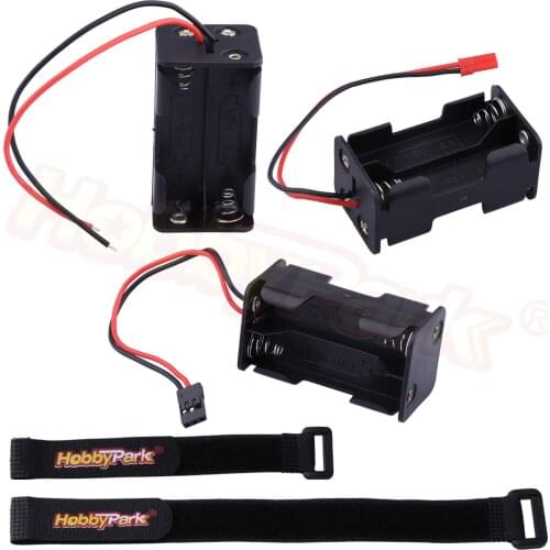3Pcs 4 Cell AA Battery Holder Case Box with JR Style Connector, JST Connector, and Wire Leads