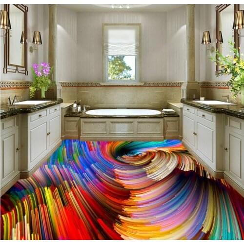 3d floor painting wallpaper floor wallpaper 3d for bathrooms Colorful vortex 3D abstract floor 3d pvc wallpaper