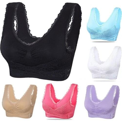 3XL Plus Size Sexy Women Cross Front Side Buckle Push Up Lace Wireless Brassiere Bra Underwear Women Sleep Underwear Drop ship