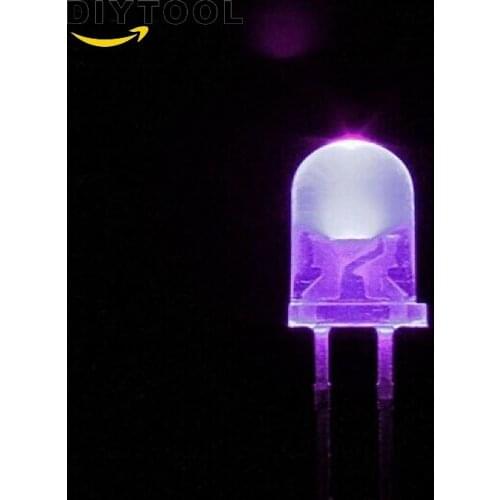 50pcs F5 5mm Round Ultra Violet LED UV Light 390-395nm Purple Lamp