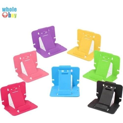 5000pcs/lot Wholesale Fashion Card Folding Bracket Candy Color Phone Holder Plastic Universal Bracket for Iphone HTC Card Stand
