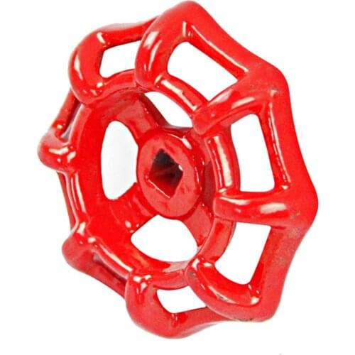 6*6 Cast Iron Valve Handle Gate Valve Ball Valve Hand Wheel Shutoff Value Decorative Water Pipe Fittings 50g (Red)